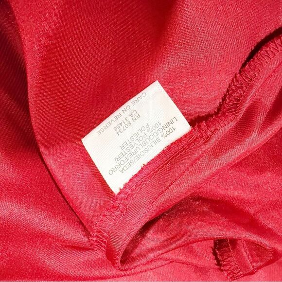 Y2K Vintage BCBG Silk Floral halter Red Mini Dress Wrap Size 4/6 - Picture 8 of 8